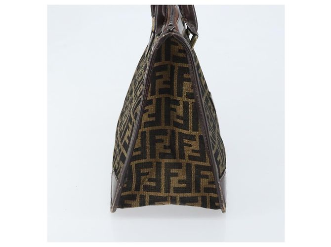 Borsa a mano in tela Zucca FENDI nera e marrone Auth ep13687 Nero - vista 3