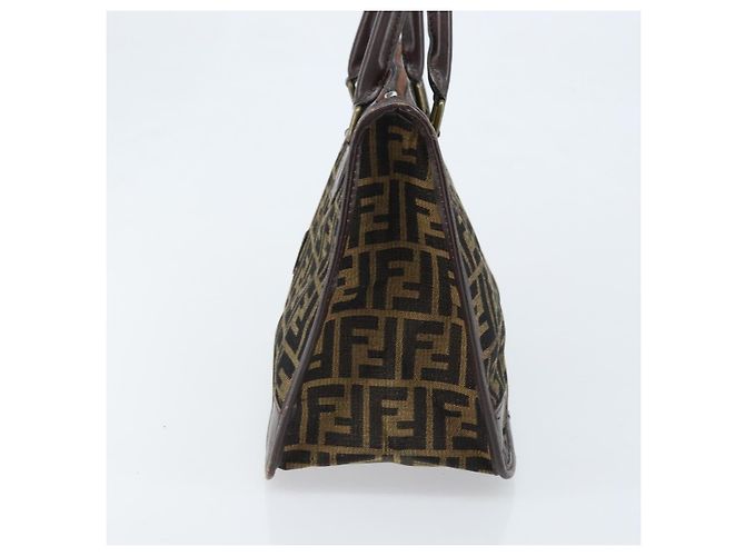 Borsa a mano in tela Zucca FENDI nera e marrone Auth ep13687 Nero - vista 4