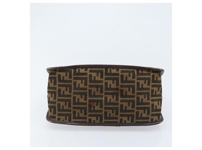 Borsa a mano in tela Zucca FENDI nera e marrone Auth ep13687 Nero - vista 5