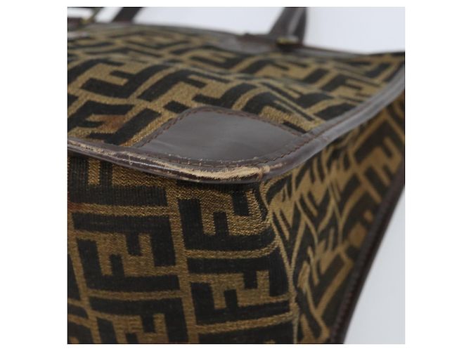 Borsa a mano in tela Zucca FENDI nera e marrone Auth ep13687 Nero - vista 8