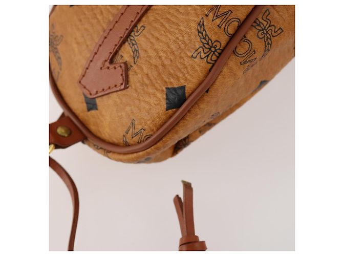 MCM Logogram Vicetos Copertura per Testa di Mazza da Golf in Pelle PVC Marrone Oro Auth 170928 D'oro - vista 10