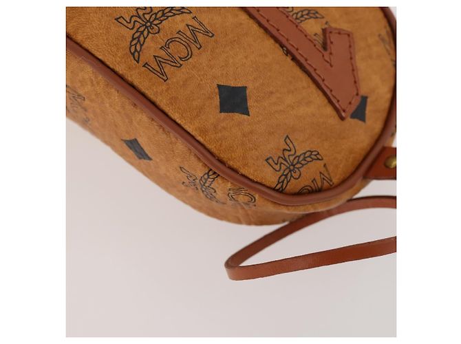 MCM Logogram Vicetos Copertura per Testa di Mazza da Golf in Pelle PVC Marrone Oro Auth 170928 D'oro - vista 11