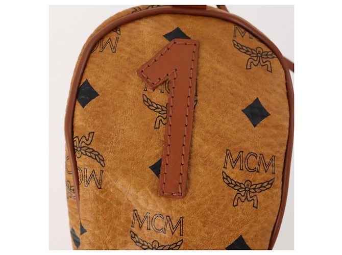 MCM Logogram Vicetos Copertura per Testa di Mazza da Golf in Pelle PVC Marrone Oro Auth 170928 D'oro - vista 13