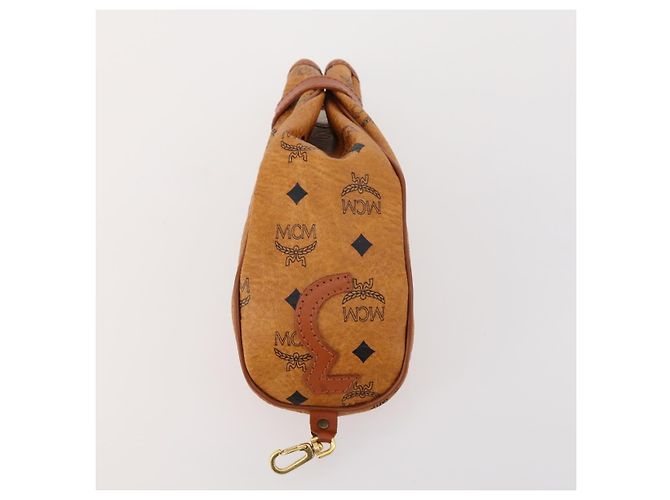 MCM Logogram Vicetos Copertura per Testa di Mazza da Golf in Pelle PVC Marrone Oro Auth 170928 D'oro - vista 19