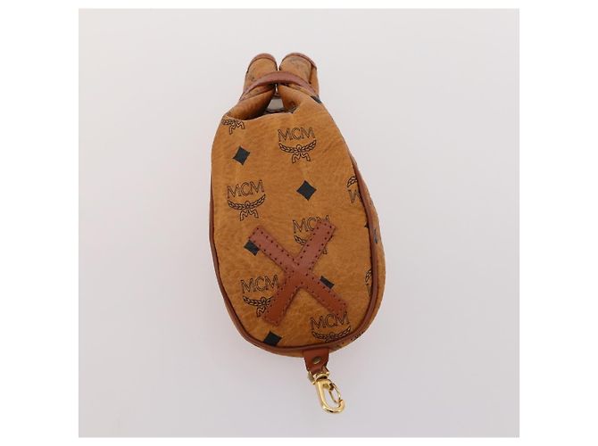 MCM Logogram Vicetos Copertura per Testa di Mazza da Golf in Pelle PVC Marrone Oro Auth 170928 D'oro - vista 27