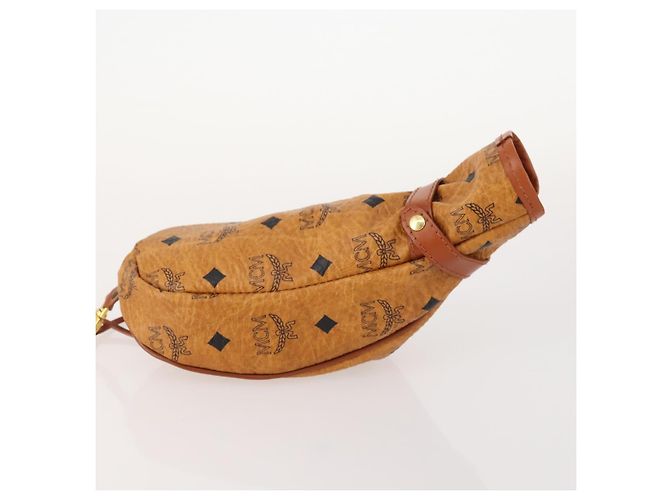 MCM Logogram Vicetos Copertura per Testa di Mazza da Golf in Pelle PVC Marrone Oro Auth 170928 D'oro - vista 5