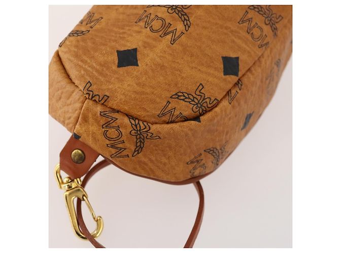 MCM Logogram Vicetos Copertura per Testa di Mazza da Golf in Pelle PVC Marrone Oro Auth 170928 D'oro - vista 8
