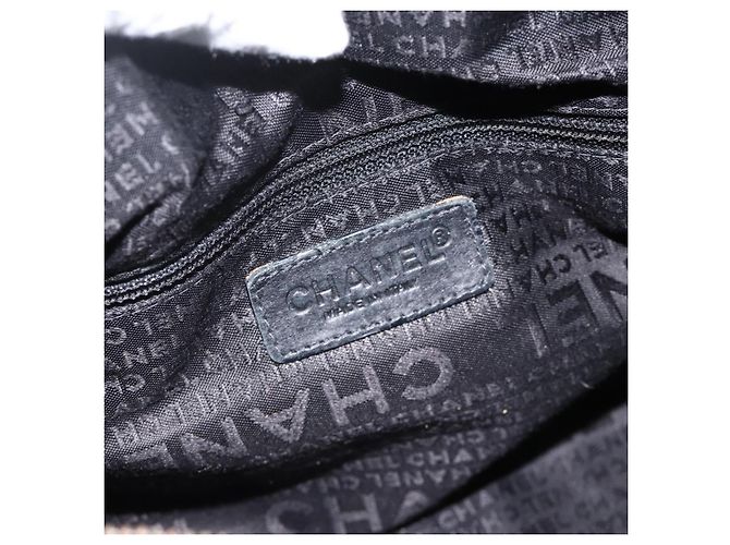 CHANEL Borsa a Mano Choco Bar Nylon Nero Argento CC Auth BA11373 - vista 15