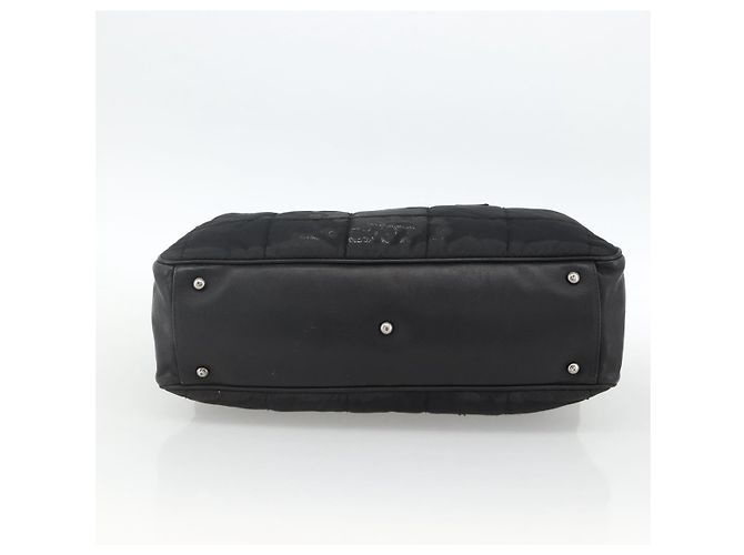 CHANEL Borsa a Mano Choco Bar Nylon Nero Argento CC Auth BA11373 - vista 9