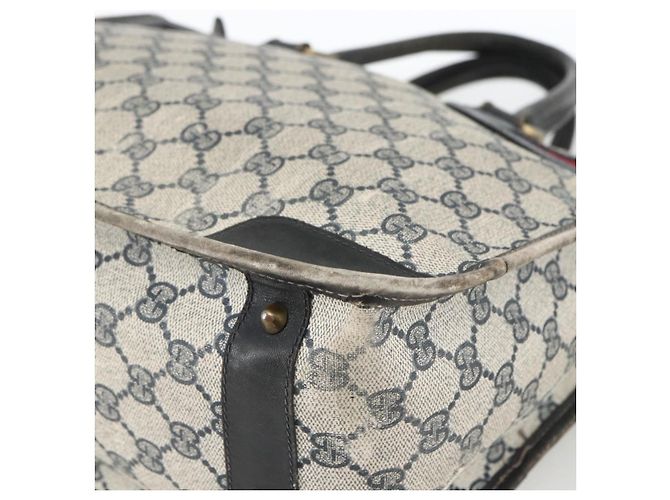 Borsa a mano Gucci GG Supreme Sherry Line in PVC blu navy e oro Auth BSZ273 D'oro - vista 10