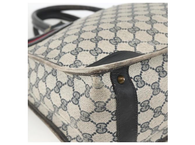 Borsa a mano Gucci GG Supreme Sherry Line in PVC blu navy e oro Auth BSZ273 D'oro - vista 11