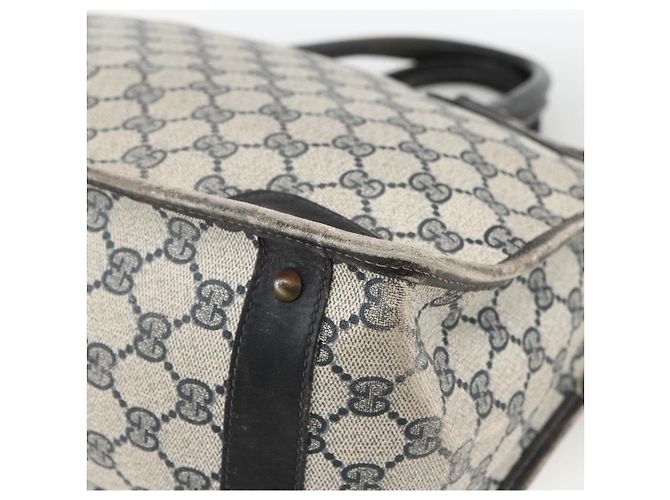 Borsa a mano Gucci GG Supreme Sherry Line in PVC blu navy e oro Auth BSZ273 D'oro - vista 12