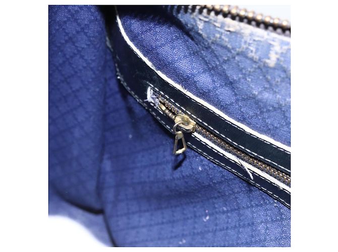Borsa a mano Gucci GG Supreme Sherry Line in PVC blu navy e oro Auth BSZ273 D'oro - vista 19