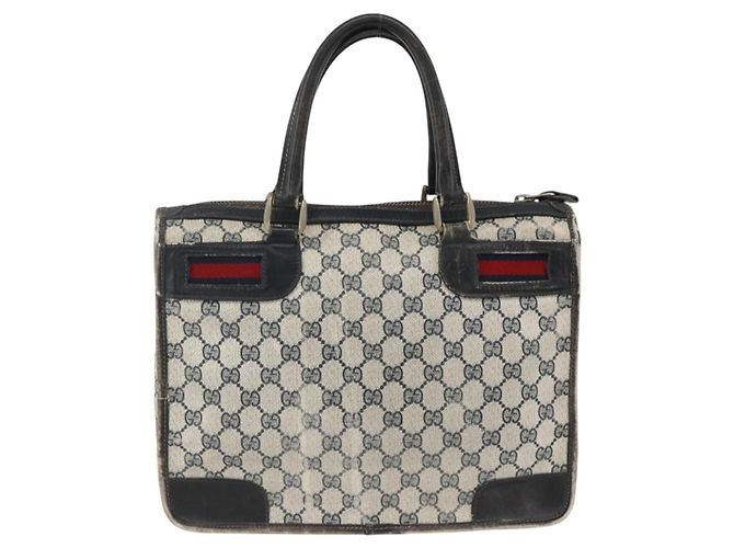 Borsa a mano Gucci GG Supreme Sherry Line in PVC blu navy e oro Auth BSZ273 D'oro - vista 3