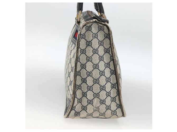 Borsa a mano Gucci GG Supreme Sherry Line in PVC blu navy e oro Auth BSZ273 D'oro - vista 4