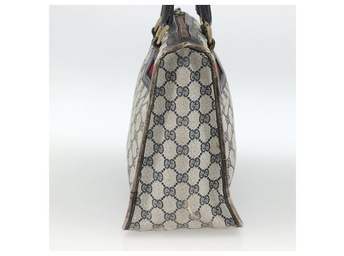 Borsa a mano Gucci GG Supreme Sherry Line in PVC blu navy e oro Auth BSZ273 D'oro - vista 5