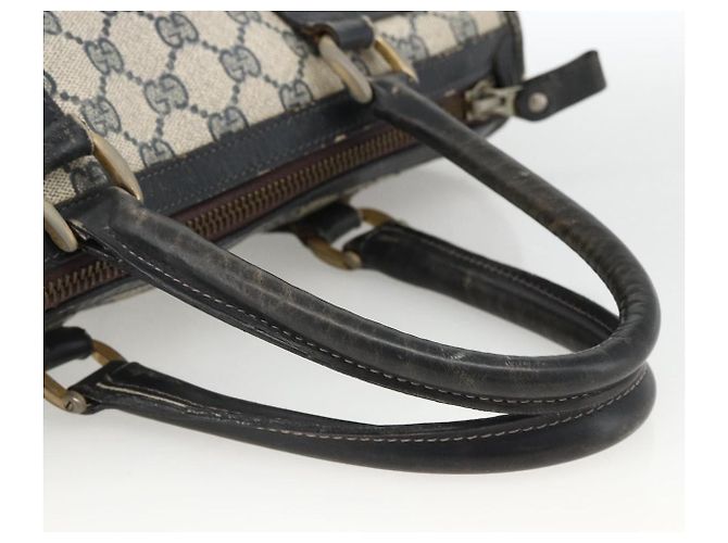 Borsa a mano Gucci GG Supreme Sherry Line in PVC blu navy e oro Auth BSZ273 D'oro - vista 7