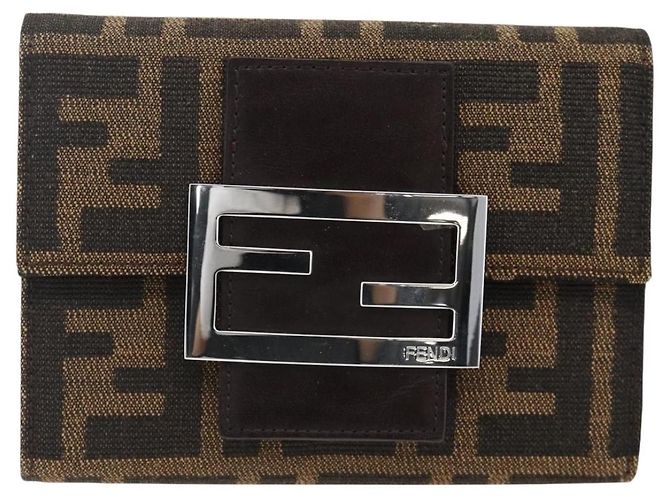 FENDI Zucca Canvas Geldbörse Schwarz Braun Auth ki6616V - Ansicht 13