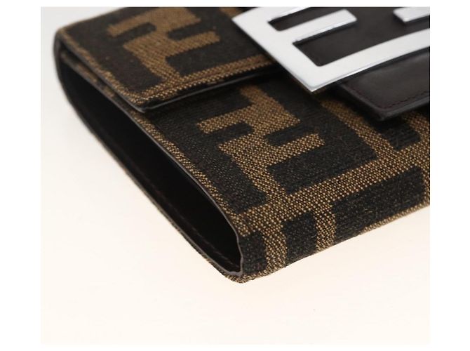 FENDI Zucca Canvas Geldbörse Schwarz Braun Auth ki6616V - Ansicht 14