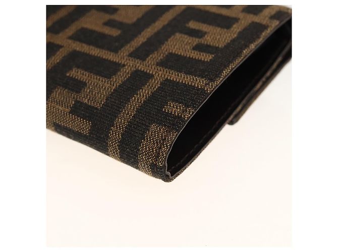 FENDI Zucca Canvas Geldbörse Schwarz Braun Auth ki6616V - Ansicht 15