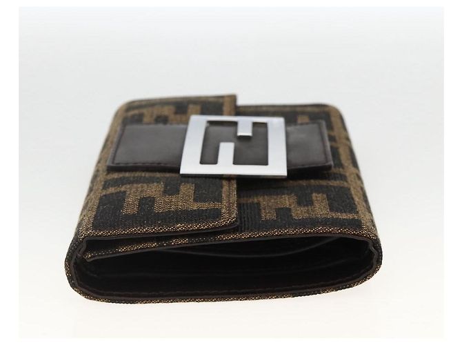 FENDI Zucca Canvas Geldbörse Schwarz Braun Auth ki6616V - Ansicht 3