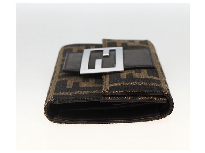 FENDI Zucca Canvas Geldbörse Schwarz Braun Auth ki6616V - Ansicht 4