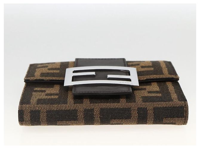 FENDI Zucca Canvas Geldbörse Schwarz Braun Auth ki6616V - Ansicht 6