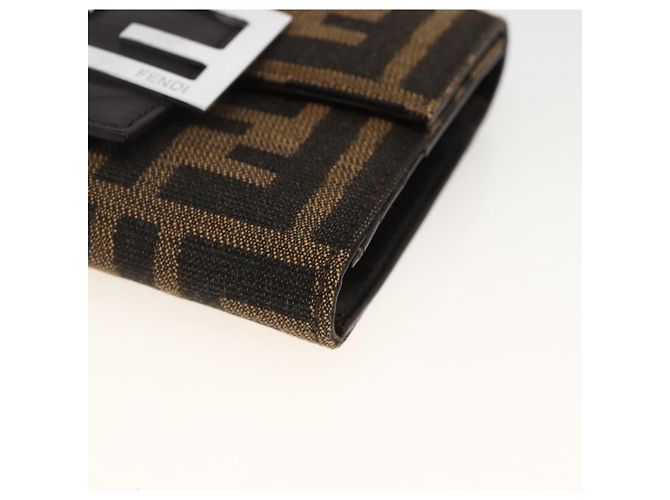 FENDI Zucca Canvas Geldbörse Schwarz Braun Auth ki6616V - Ansicht 7