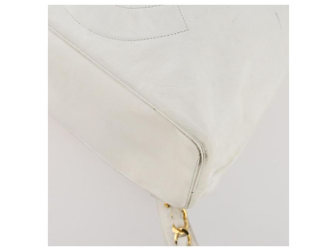 Zaino CHANEL in pelle bianca oro CC Auth gh1739 Bianco D'oro - vista 11