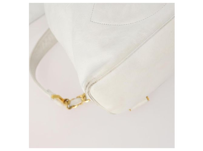 Zaino CHANEL in pelle bianca oro CC Auth gh1739 Bianco D'oro - vista 12