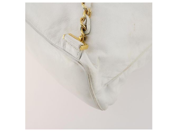 Zaino CHANEL in pelle bianca oro CC Auth gh1739 Bianco D'oro - vista 13