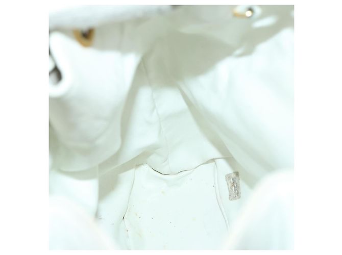 Zaino CHANEL in pelle bianca oro CC Auth gh1739 Bianco D'oro - vista 18