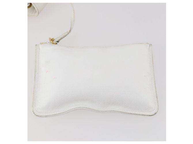 Zaino CHANEL in pelle bianca oro CC Auth gh1739 Bianco D'oro - vista 20