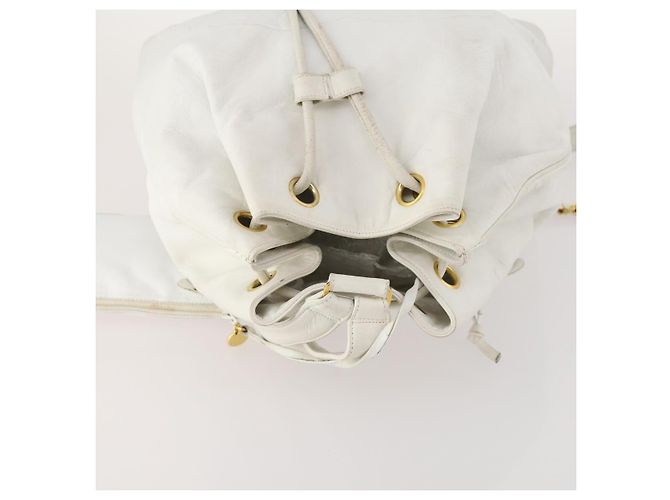 Zaino CHANEL in pelle bianca oro CC Auth gh1739 Bianco D'oro - vista 6