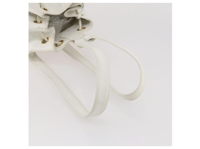 Zaino CHANEL in pelle bianca oro CC Auth gh1739 Bianco D'oro - vista 7