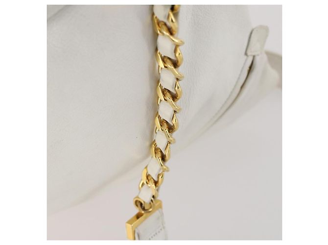 Zaino CHANEL in pelle bianca oro CC Auth gh1739 Bianco D'oro - vista 9