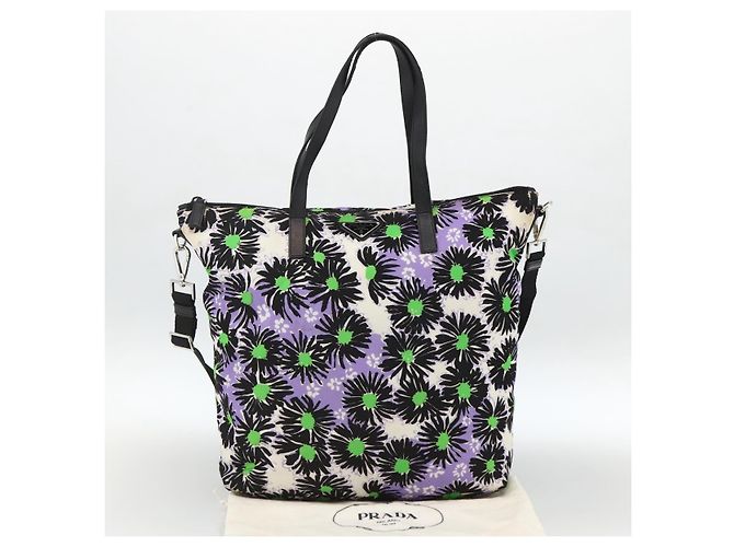 PRADA Tote Bag Nylon 2in1 Mehrfarbig Silber Auth BA11353A Mehrfarben - Ansicht 12