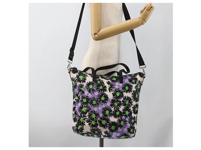 PRADA Tote Bag Nylon 2in1 Mehrfarbig Silber Auth BA11353A Mehrfarben - Ansicht 28