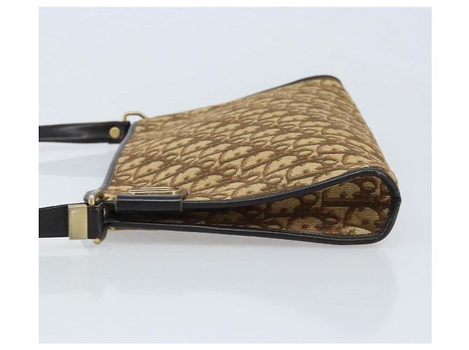 Borsa a Spalla in Tela Trotter Christian Dior Beige Oro Auth ep13688A D'oro - vista 5