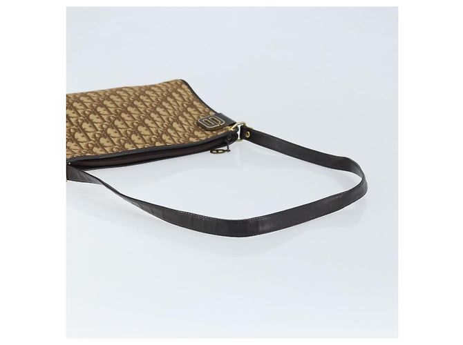 Borsa a Spalla in Tela Trotter Christian Dior Beige Oro Auth ep13688A D'oro - vista 7
