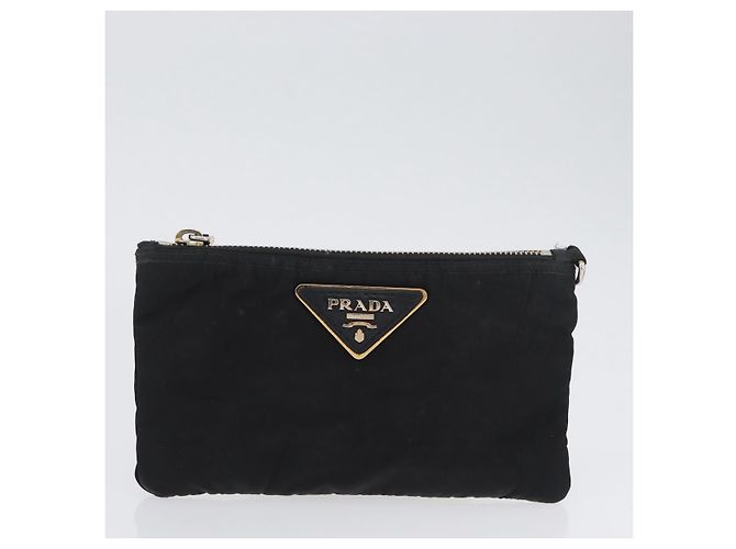 Pochette Prada Nylon 2 Set Kaki Nero Auth bs33737 Cachi - vista 9