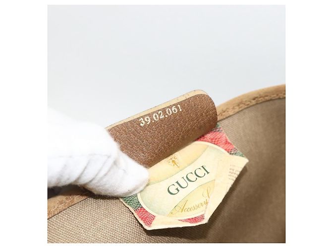 Gucci Borsa Tote GG Supreme PVC Beige Oro 39 02 061 Auth 174551 D'oro - vista 18