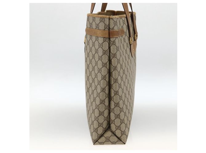 Gucci Borsa Tote GG Supreme PVC Beige Oro 39 02 061 Auth 174551 D'oro - vista 4