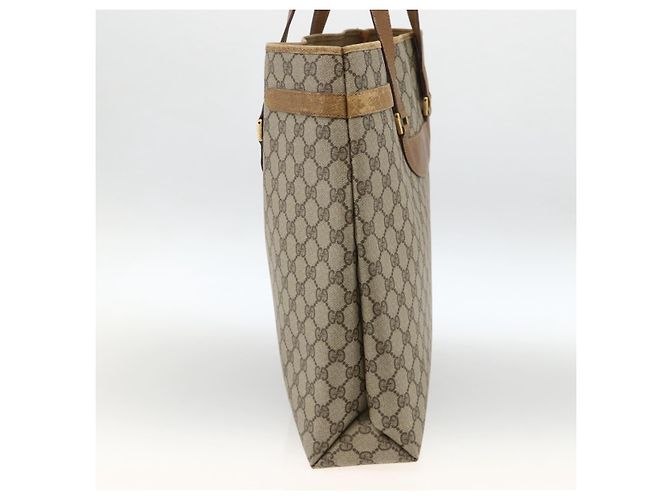 Gucci Borsa Tote GG Supreme PVC Beige Oro 39 02 061 Auth 174551 D'oro - vista 5