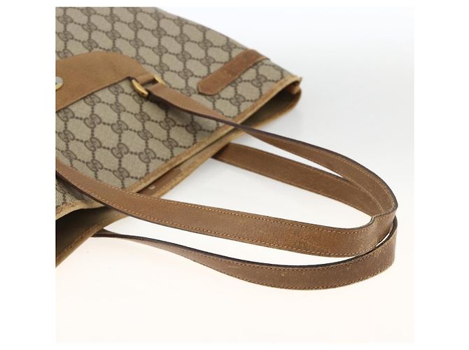 Gucci Borsa Tote GG Supreme PVC Beige Oro 39 02 061 Auth 174551 D'oro - vista 7