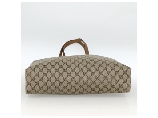 Gucci Borsa Tote GG Supreme PVC Beige Oro 39 02 061 Auth 174551 D'oro - vista 9