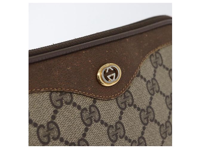 Gucci Borsa a Spalla GG Supreme PVC Beige Oro 97 02 068 Auth BA11460 D'oro - vista 15