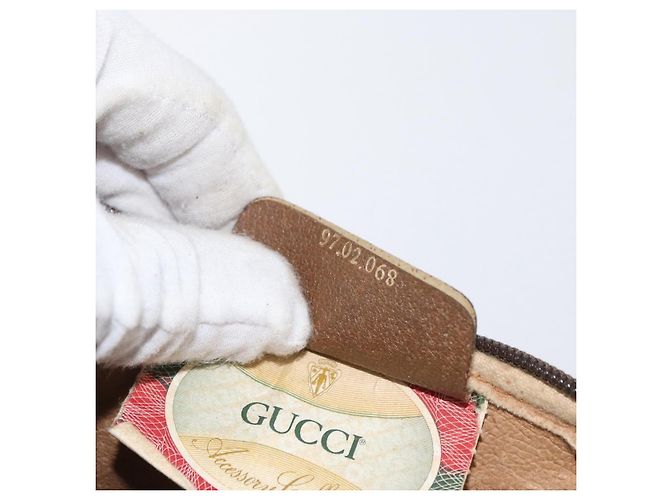 Gucci Borsa a Spalla GG Supreme PVC Beige Oro 97 02 068 Auth BA11460 D'oro - vista 21