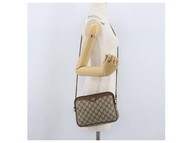 Gucci Borsa a Spalla GG Supreme PVC Beige Oro 97 02 068 Auth BA11460 D'oro - vista 22
