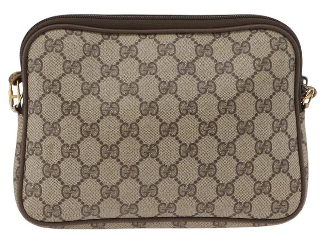 Gucci Borsa a Spalla GG Supreme PVC Beige Oro 97 02 068 Auth BA11460 D'oro - vista 3